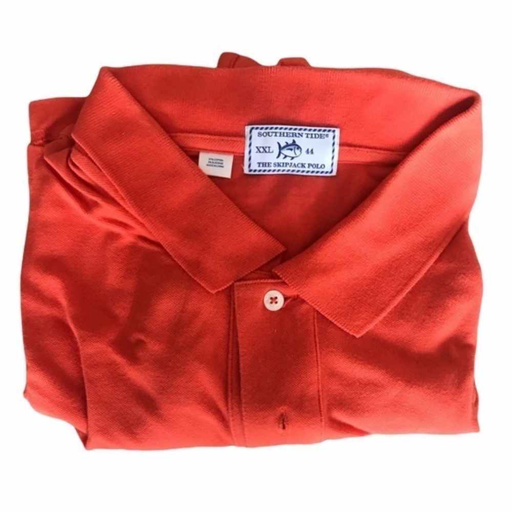 Southern Tide Orange Short Sleeve Polo XXL‎ EUC